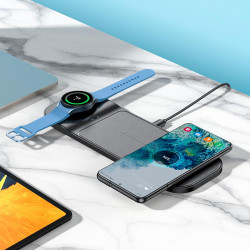 Зарядка Qi HOCO Step 3-in-1 wireless fast charger CQ6 (Samsung Watch) |223 W Total|