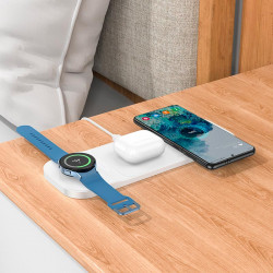 Зарядка Qi HOCO Step 3-in-1 wireless fast charger CQ6 (Samsung Watch) |223 W Total|