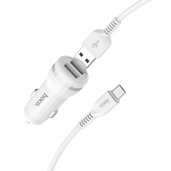 Адаптер автомобільний Hoco Micro cable Z27 |2USB, 2.4A|