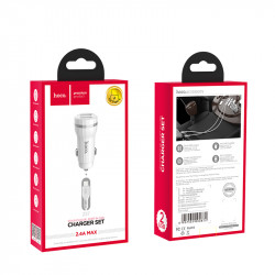 Адаптер автомобільний Hoco Type-C cable Z27 |2USB, 2.4A|