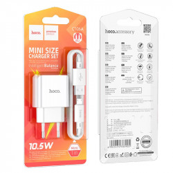 Адаптер мережевий HOCO Leisure Micro USB cable single port charger C106A |1USB, 10.5W/2.1A|