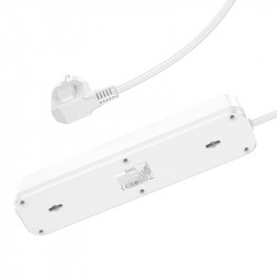 Подовжувач мережевий HOCO Aura 4-bit extension Cable socket fast charge NS1 |2USB/1Type-C, 4Sockets, 4000W, 20W/3A, PD/QC, 1.8m|