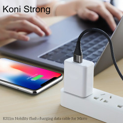 Кабель Micro USB Koni Strong nobility flash charging KS11m |1.2m, 2.4A|