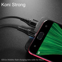 Кабель Micro USB Koni Strong nobility flash charging KS11m |1.2m, 2.4A|