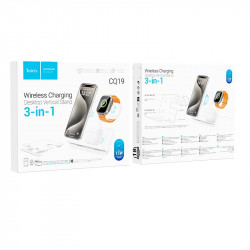 Зарадка Qi HOCO Falcon 3-in-1 desktop vertical wireless fast charging CQ19 |15W|