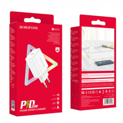 Адаптер мережевий BOROFONE Easy Speed single port charger BA57A |Type-C, 20W/3A, PD/QC|
