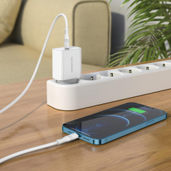 Адаптер мережевий BOROFONE Easy Speed single port charger BA57A |Type-C, 20W/3A, PD/QC|