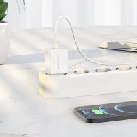 Адаптер мережевий BOROFONE Easy Speed single port charger BA57A |Type-C, 20W/3A, PD/QC|