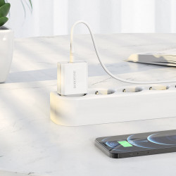 Адаптер мережевий BOROFONE Easy Speed single port charger BA57A |Type-C, 20W/3A, PD/QC|