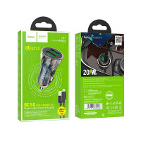 Адаптер автомобільний Hoco Micro USB cable Transparent Discovery Edition dual port Z47 |2USB, QC, 3A|