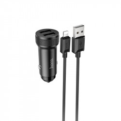Адаптер автомобільний Hoco Lightning Cable Level dual port Car charger Z49 |2USB, 12W, 2.4A|