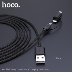 Кабель Hoco Combo Lightning / Micro USB / Type-C Multi-Way X41 |1m, 2.4A|