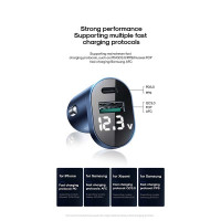 Адаптер автомобільний JOYROOM Intelligent 2-port LED Fast Car Charger C-A17 |1USB/1Type-C, 48W/3A, PD/QC|