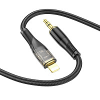 Кабель HOCO 3.5 mm to lightning Transparent Discovery Edition Digital audio conversion cable UPA25 |1M|