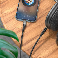 Кабель HOCO 3.5 mm to lightning Transparent Discovery Edition Digital audio conversion cable UPA25 |1M|