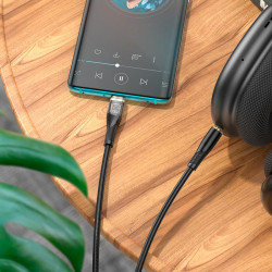 Кабель HOCO 3.5 mm to Type-C Transparent Discovery Edition Digital audio conversion cable UPA25 |1M|