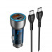 Адаптер автомобільний Hoco Type-C to Type-C cable Sprinter dual port Car charger NZ8 |1USB/1Type-C, QC/PD, 43W/3A|