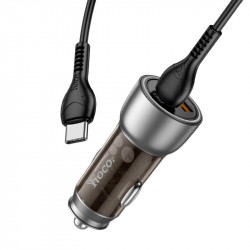 Адаптер автомобільний Hoco Type-C to Type-C cable Sprinter dual port Car charger NZ8 |1USB/1Type-C, QC/PD, 43W/3A|