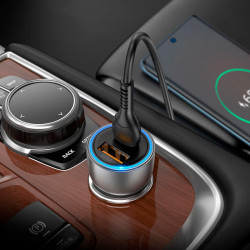 Адаптер автомобільний Hoco Type-C to Type-C cable Sprinter dual port Car charger NZ8 |1USB/1Type-C, QC/PD, 43W/3A|