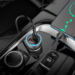 Адаптер автомобільний Hoco Type-C to Type-C cable Sprinter dual port Car charger NZ8 |1USB/1Type-C, QC/PD, 43W/3A|