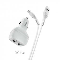 Адаптер автомобільний Hoco Type-C Cable Leader Z36 |2USB, 2.4A|