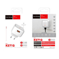 Адаптер мережевий Koni Strong KS71Q |1USB, 3A, QC|