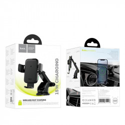 Тримач HOCO Jenny three-axis linkage wireless fast charging Car holder HW11 (center console) |15W|