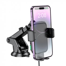Тримач HOCO Jenny three-axis linkage wireless fast charging Car holder HW11 (center console) |15W|