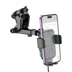 Тримач HOCO Jenny three-axis linkage wireless fast charging Car holder HW11 (center console) |15W|