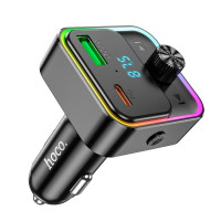 Адаптер автомобільний HOCO Fantasy car BT FM transmitter E81 |USB/Type-C, 30W/3A, PD/QC|