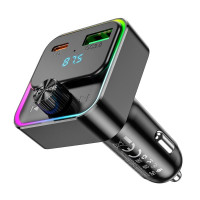 Адаптер автомобільний HOCO Fantasy car BT FM transmitter E81 |USB/Type-C, 30W/3A, PD/QC|