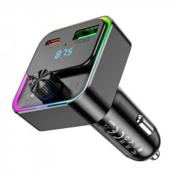 Адаптер автомобільний HOCO Fantasy car BT FM transmitter E81 |USB/Type-C, 30W/3A, PD/QC|