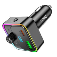 Адаптер автомобільний HOCO Fantasy car BT FM transmitter E81 |USB/Type-C, 30W/3A, PD/QC|
