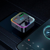 Адаптер автомобільний HOCO Fantasy car BT FM transmitter E81 |USB/Type-C, 30W/3A, PD/QC|