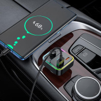 Адаптер автомобільний HOCO Fantasy car BT FM transmitter E81 |USB/Type-C, 30W/3A, PD/QC|