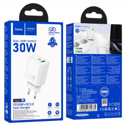 Адаптер мережевий HOCO Gentle charger N63 |1USB/1Type-C, 30W/3A, PD/QC|