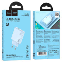 Адаптер мережевий HOCO Direct charger C142A |1USB/1Type-C, 20W/3A, PD/QC|