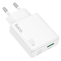 Адаптер мережевий HOCO Direct charger C142A |1USB/1Type-C, 20W/3A, PD/QC|