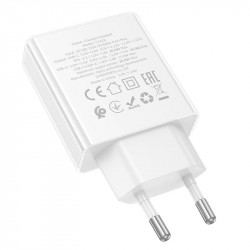 Адаптер мережевий HOCO Direct charger C142A |1USB/1Type-C, 20W/3A, PD/QC|