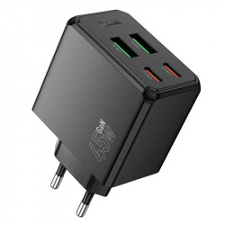 Адаптер мережевий HOCO Ocean charger CS18A |2USB/2Type-C, 45W/3A, PD/QC|