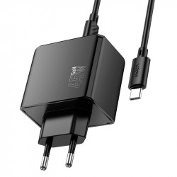 Адаптер мережевий HOCO Ocean charger CS18A (Type-C to Type-C set) |2USB/2Type-C, 45W/3A, PD/QC|