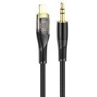 Кабель HOCO 3.5 mm to lightning Transparent Discovery Edition Digital audio conversion cable UPA25 |1M|