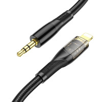 Кабель HOCO 3.5 mm to lightning Transparent Discovery Edition Digital audio conversion cable UPA25 |1M|