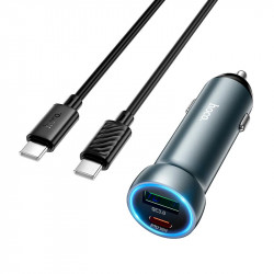 Адаптер автомобільний Hoco Prosperous dual port Car charger Z54A (Type-C to Type-C set) |1USB/1Type-C, PD/QC, 48W/3A|