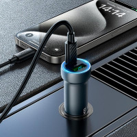 Адаптер автомобільний Hoco Prosperous dual port Car charger Z54A (Type-C to Type-C set) |1USB/1Type-C, PD/QC, 48W/3A|