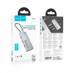 Hub адаптер HOCO Wow 5-in-1 multi-function converter HB50 (HDTV+PD+USB 3.0*3)