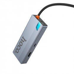 Hub адаптер HOCO Wow 6-in-1 multi-function converter HB51 (HDTV+RJ45+PD+USB 3.0*3)