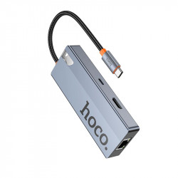 Hub адаптер HOCO Wow 6-in-1 multi-function converter HB51 (HDTV+RJ45+PD+USB 3.0*3)