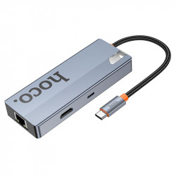 Hub адаптер HOCO Wow 6-in-1 multi-function converter HB51 (HDTV+RJ45+PD+USB 3.0*3)