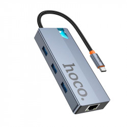 Hub адаптер HOCO Wow 6-in-1 multi-function converter HB51 (HDTV+RJ45+PD+USB 3.0*3)